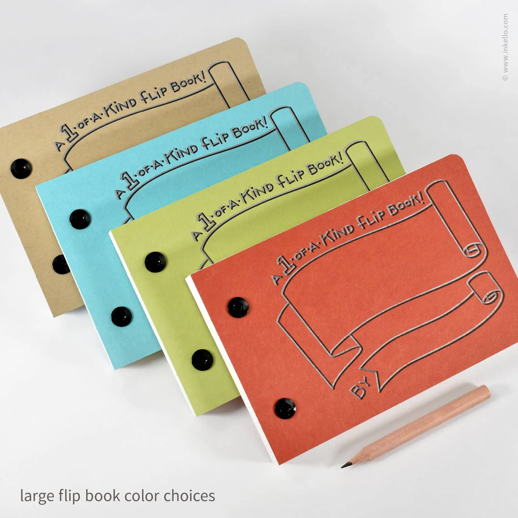 Draw-Your-Own Flip Book   Pencil (#316): Kraft Brown / Small