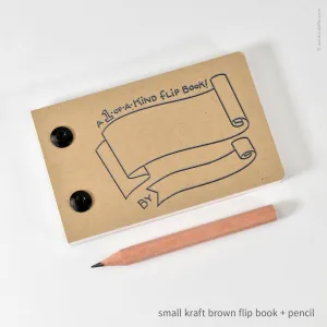 Draw-Your-Own Flip Book   Pencil (#316): Kraft Brown / Small