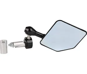 Driven Racing Halo Right Side Bar End Mirror - Stainless Steel - Black DHBMRBK