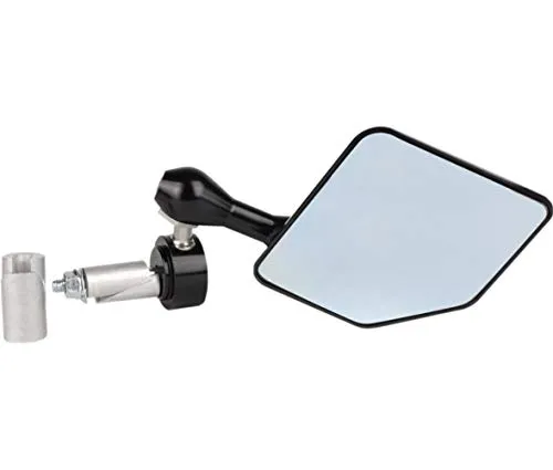 Driven Racing Halo Right Side Bar End Mirror - Stainless Steel - Black DHBMRBK