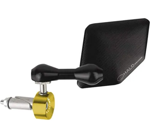 Driven Racing Halo Right Side Bar End Mirror - Stainless Steel - Gold DHBMRGD