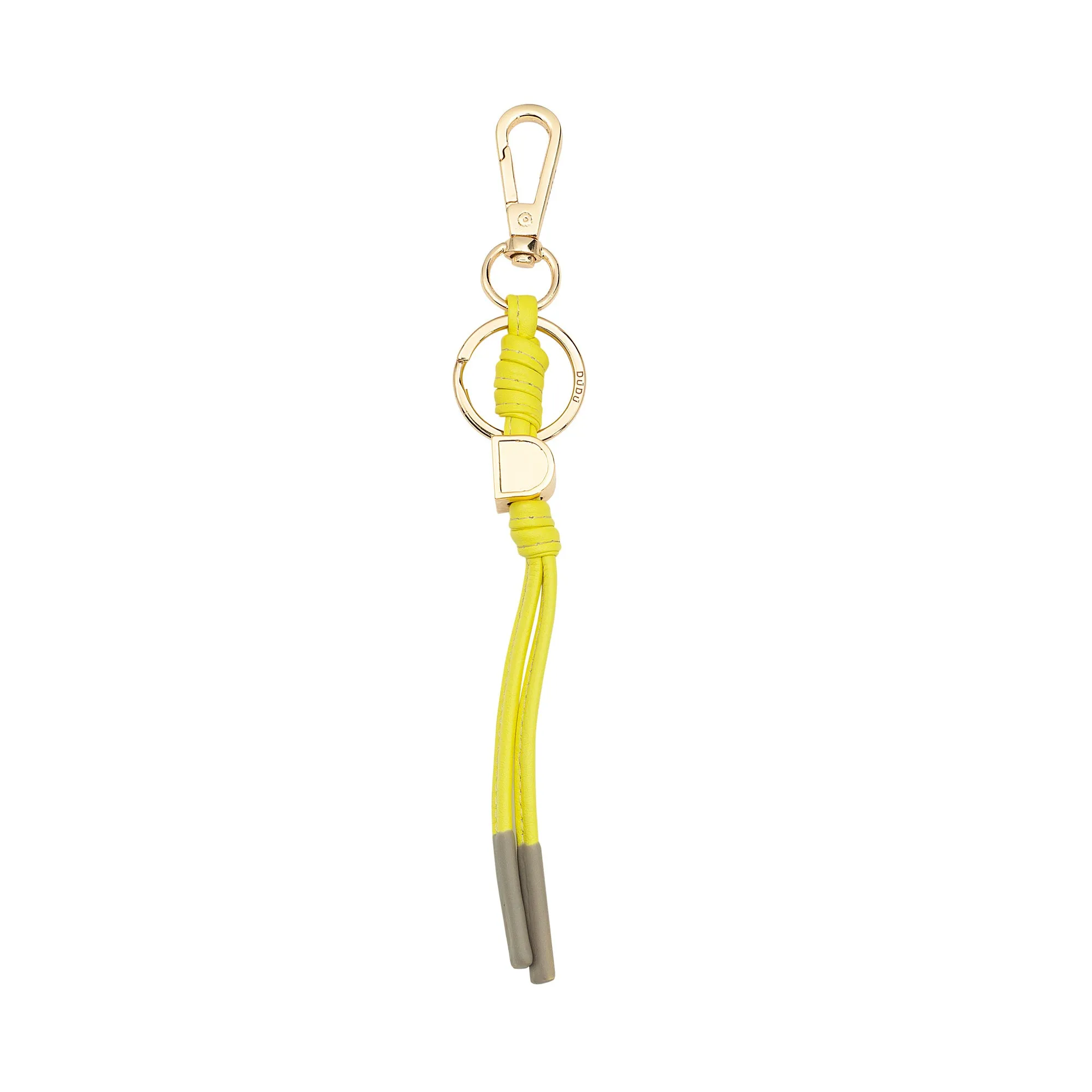 DUDU keychain in minimalist leather, keychain for men woman with carabiner and ring, light compact minimal design