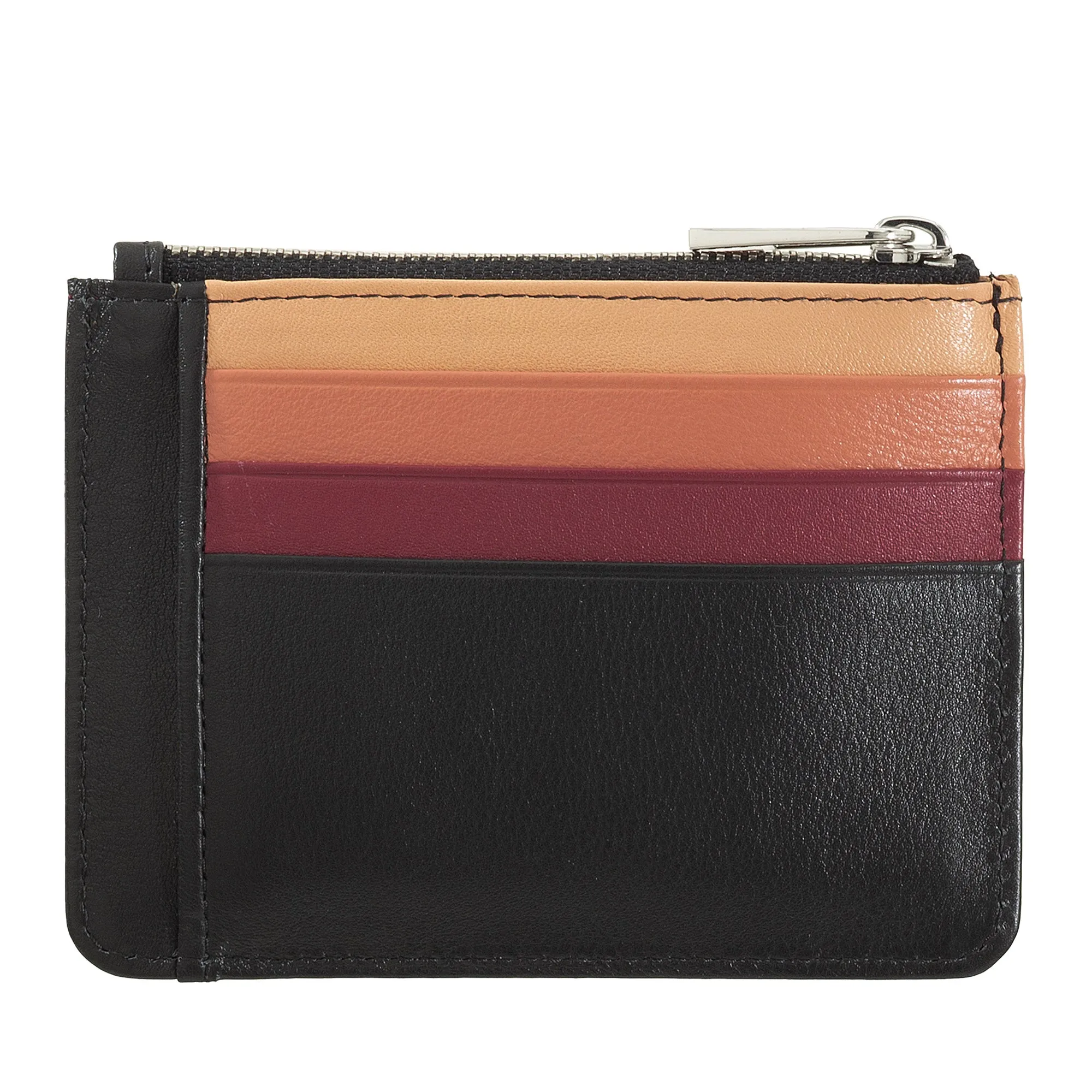 DUDU sachet Credit cards in real colorful leather wallet with zip