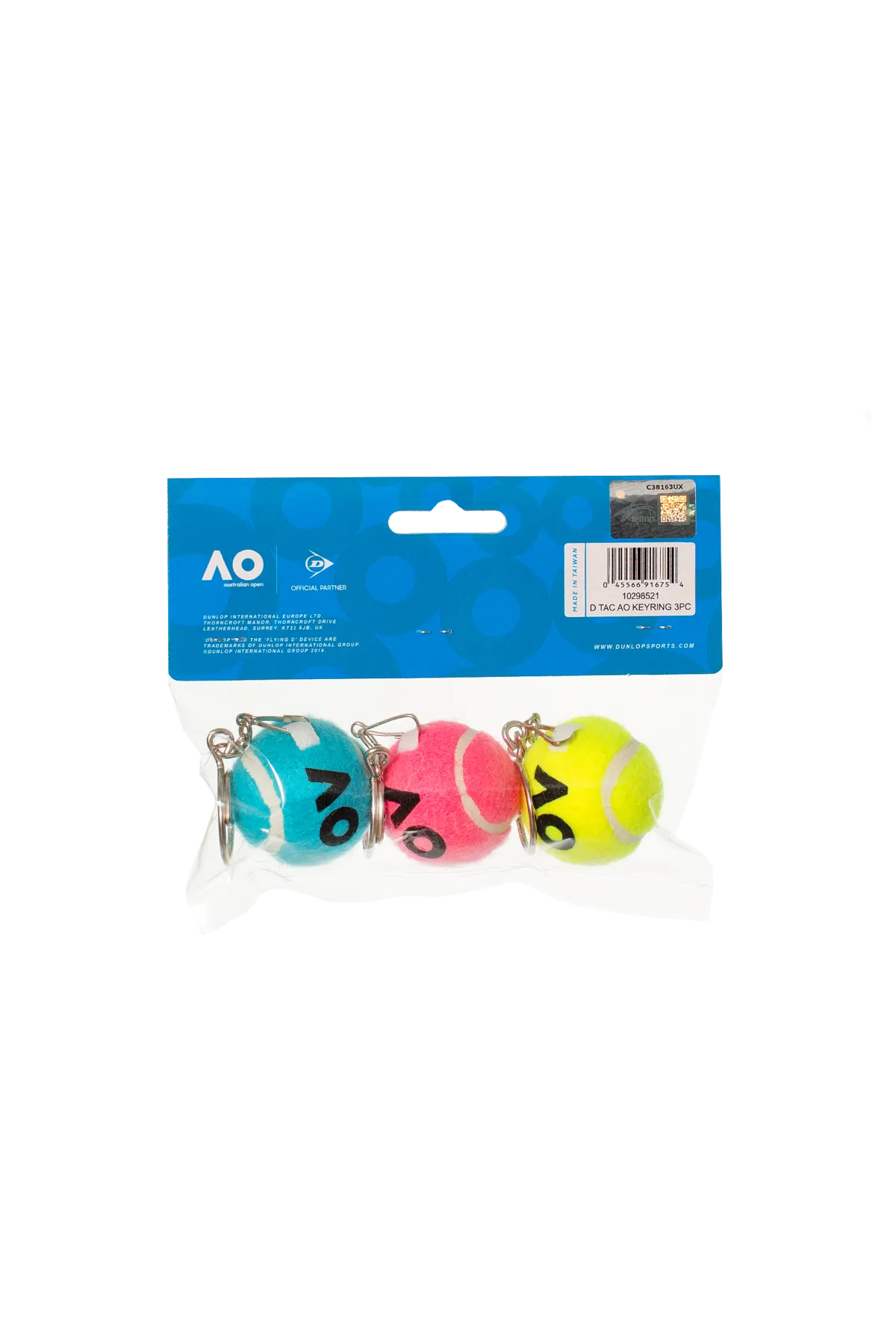 Dunlop Australian Open Official Tennis Ball Keyring (3 pack)