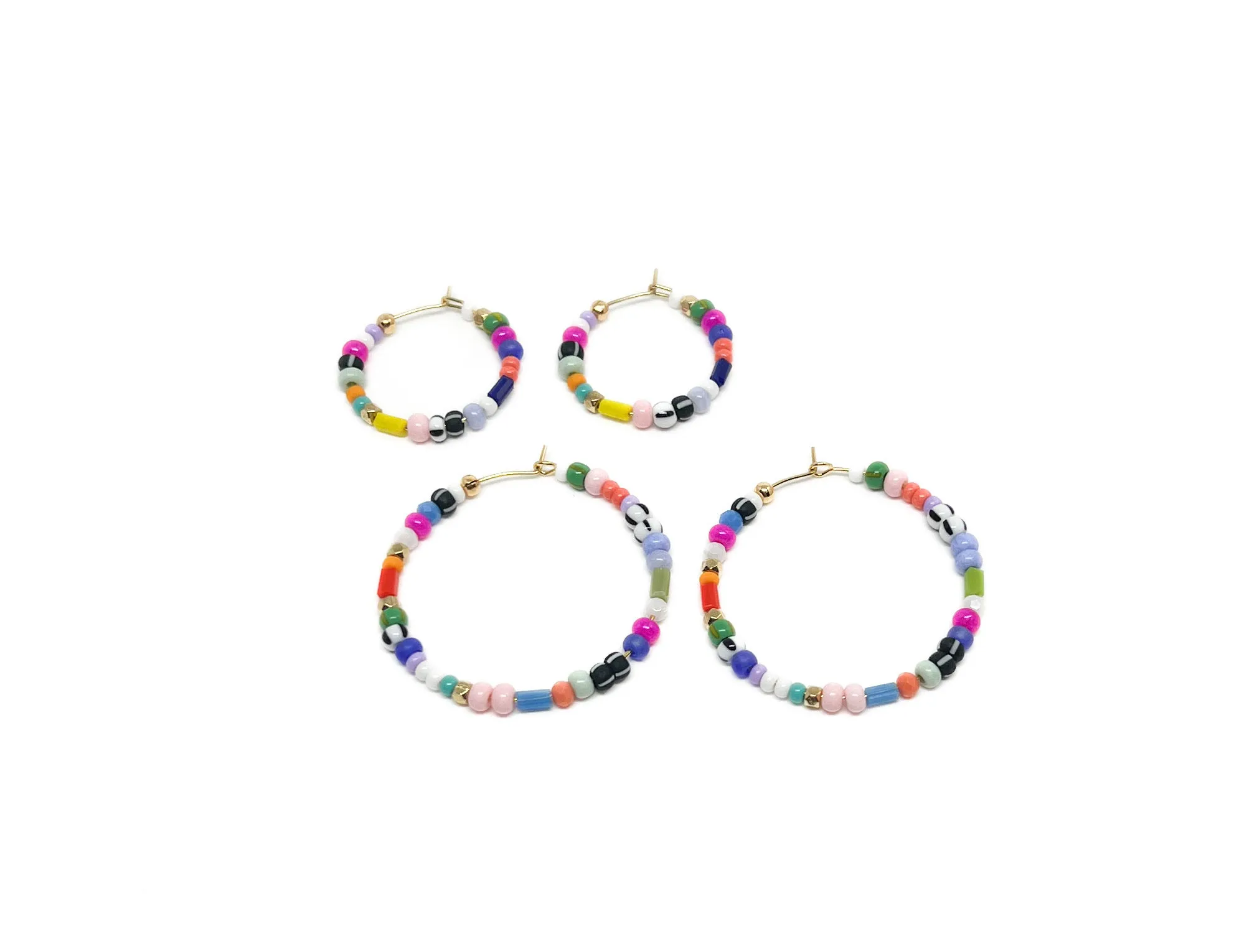 Eclectic Beaded Hoops