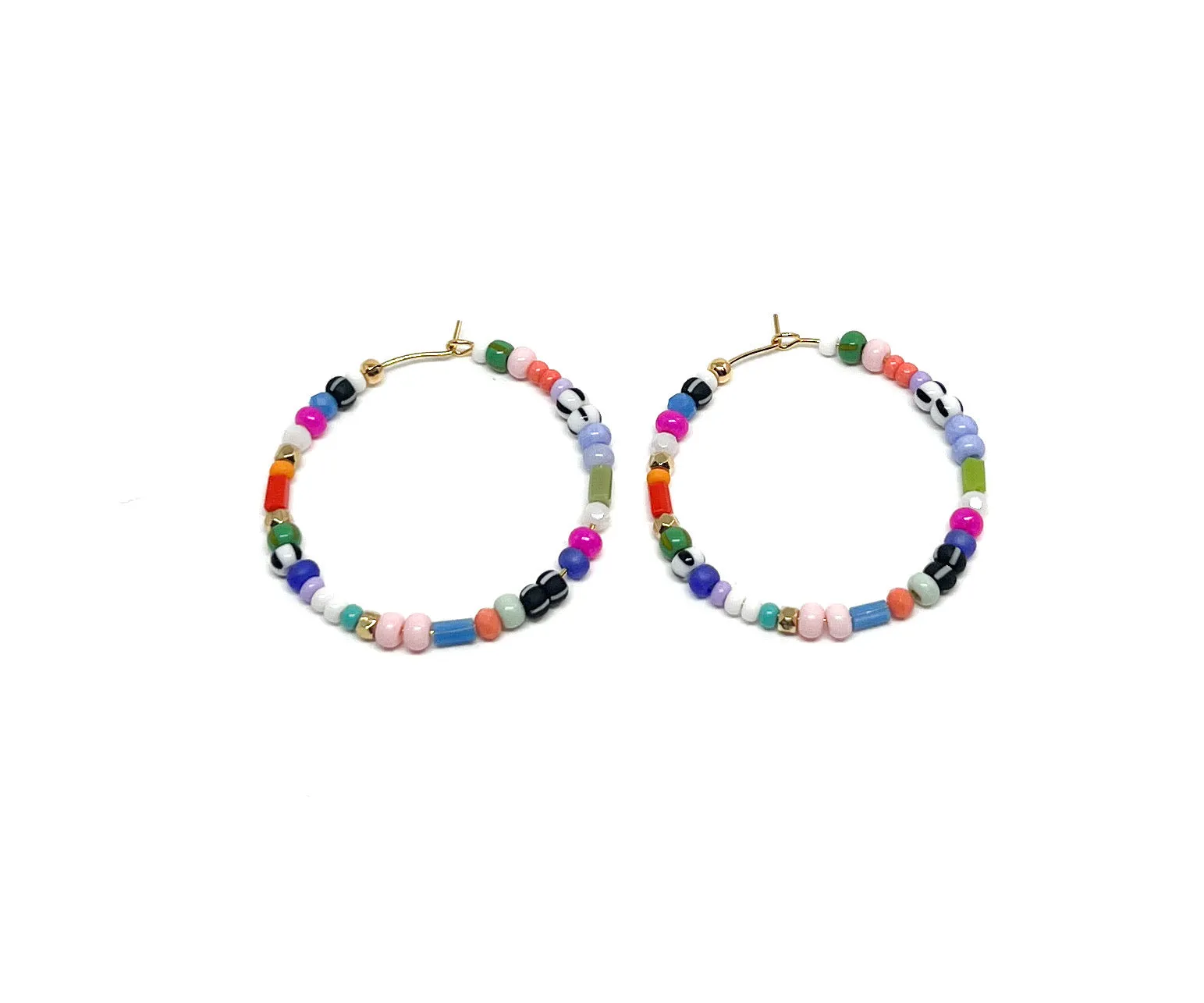 Eclectic Beaded Hoops