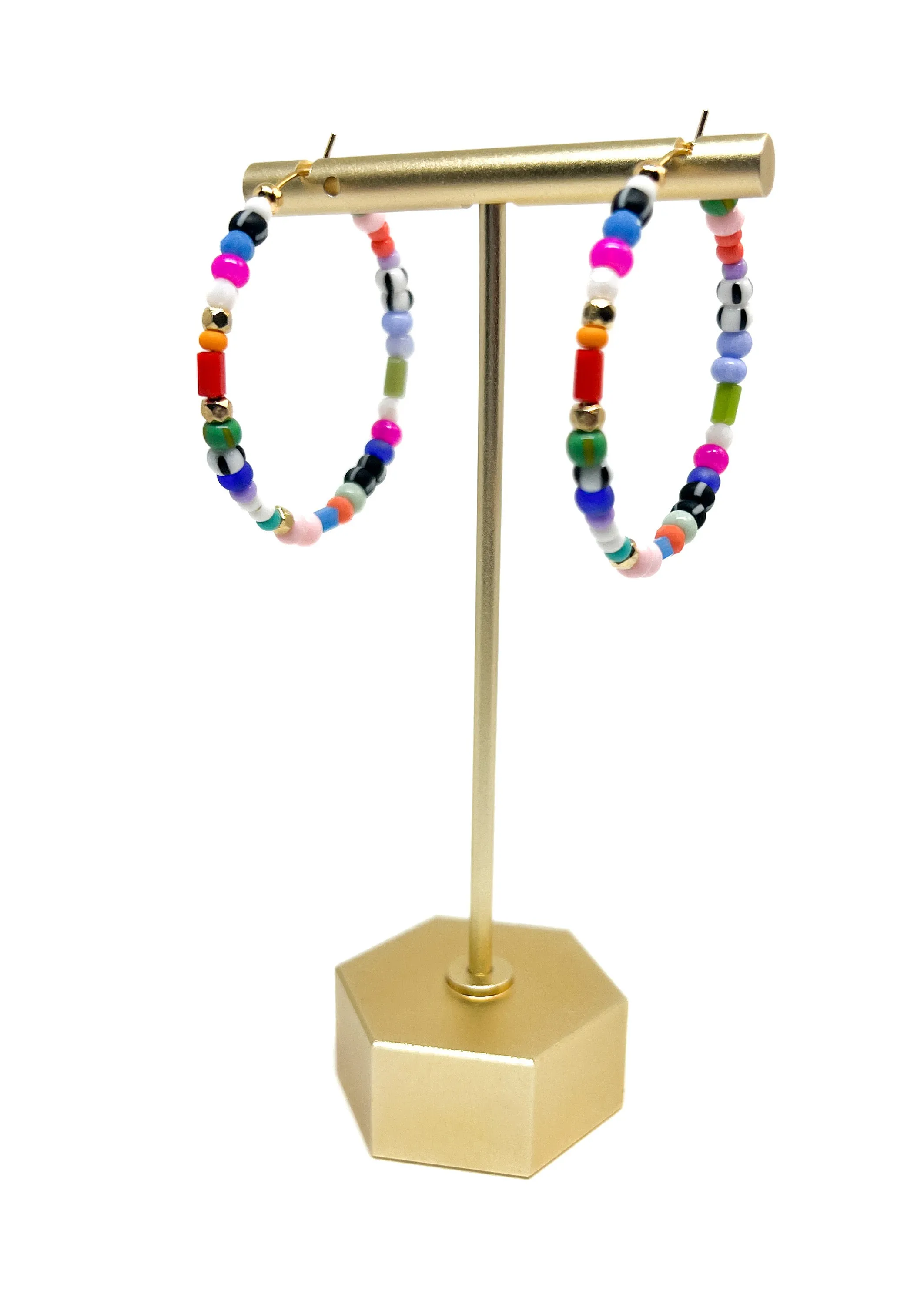 Eclectic Beaded Hoops