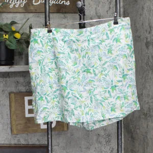 Ellen Tracy Womens Linen Blend Skort 1746253 Green Multi 2XL