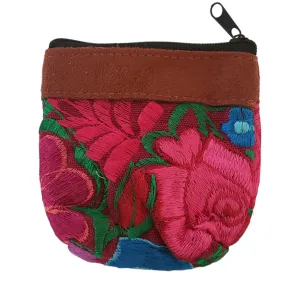 Embroidered Mexican Coin Purse from Oaxaca Mexico