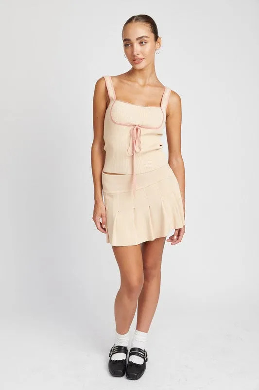 Emory Park RIBBED TANK TOP WITH CONTRASTED SEAM