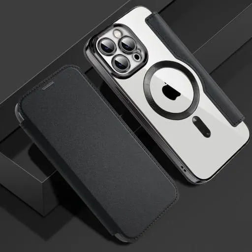 Etui Flip Wallet Magsafe iPhone 13 - Czarny