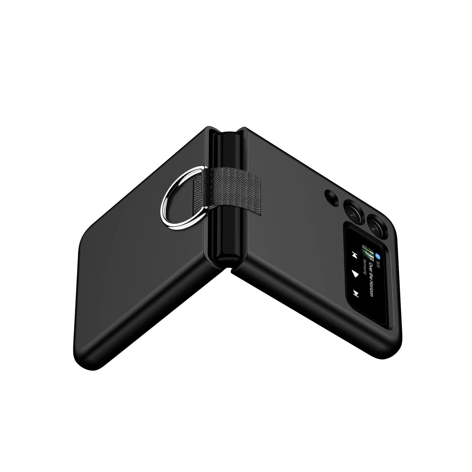 Etui z Ringiem Flip Case do Samsung Galaxy Z Flip 3 - Czarny