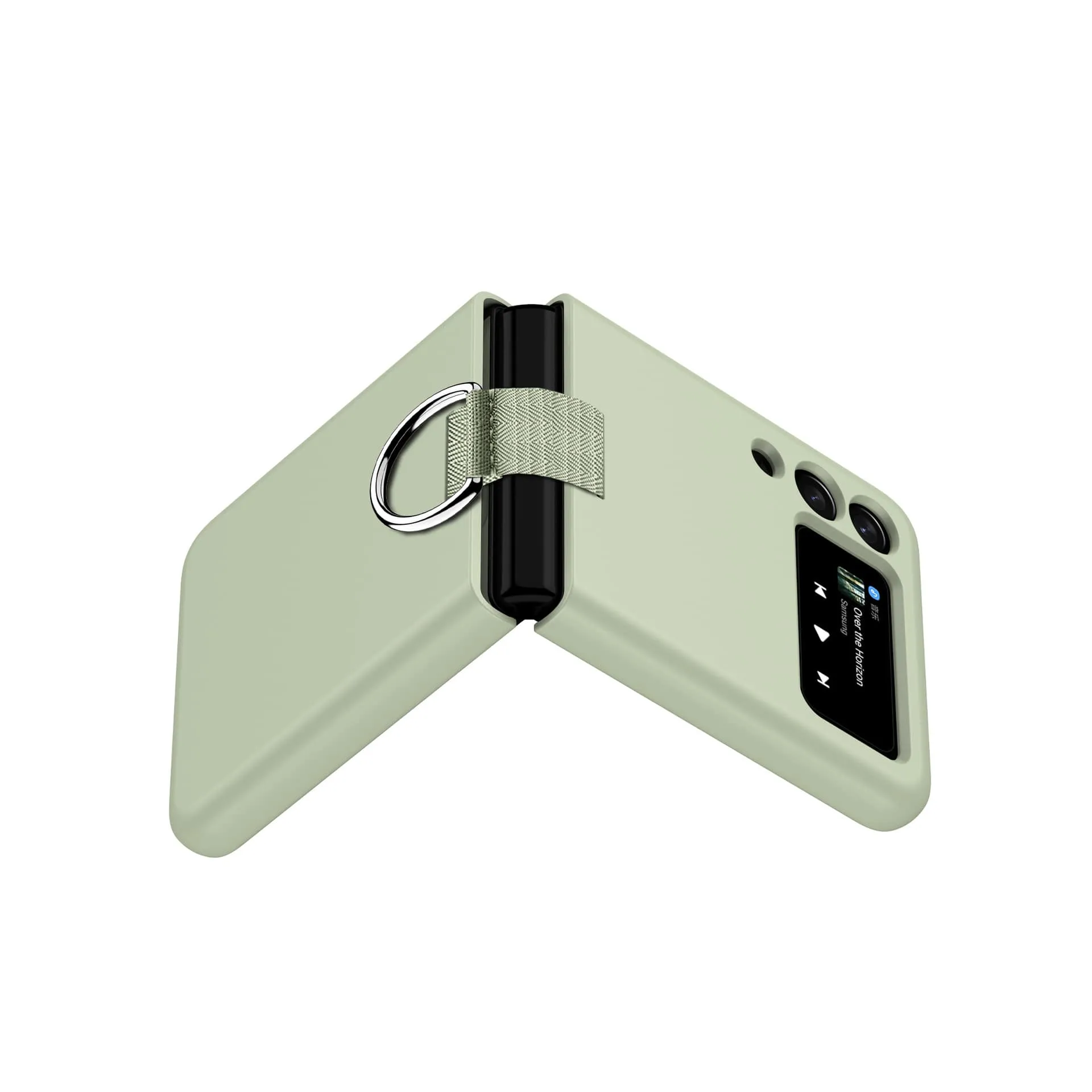 Etui z Ringiem Flip Case do Samsung Galaxy Z Flip 3 - Jasno Zielony