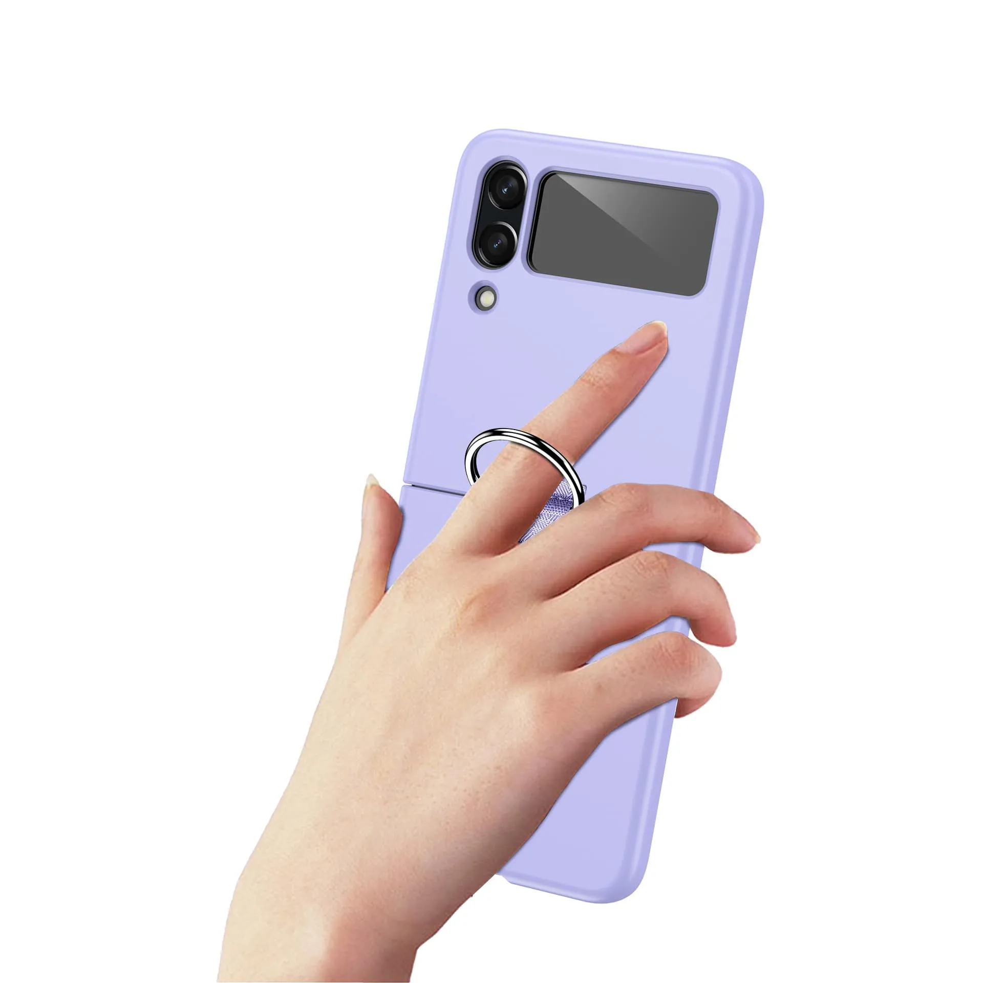 Etui z Ringiem Flip Case do Samsung Galaxy Z Flip 4 - Fioletowy