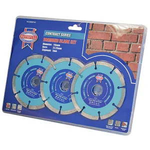 Faithfull 3 Pack 115mm Diamond Cutting Blades