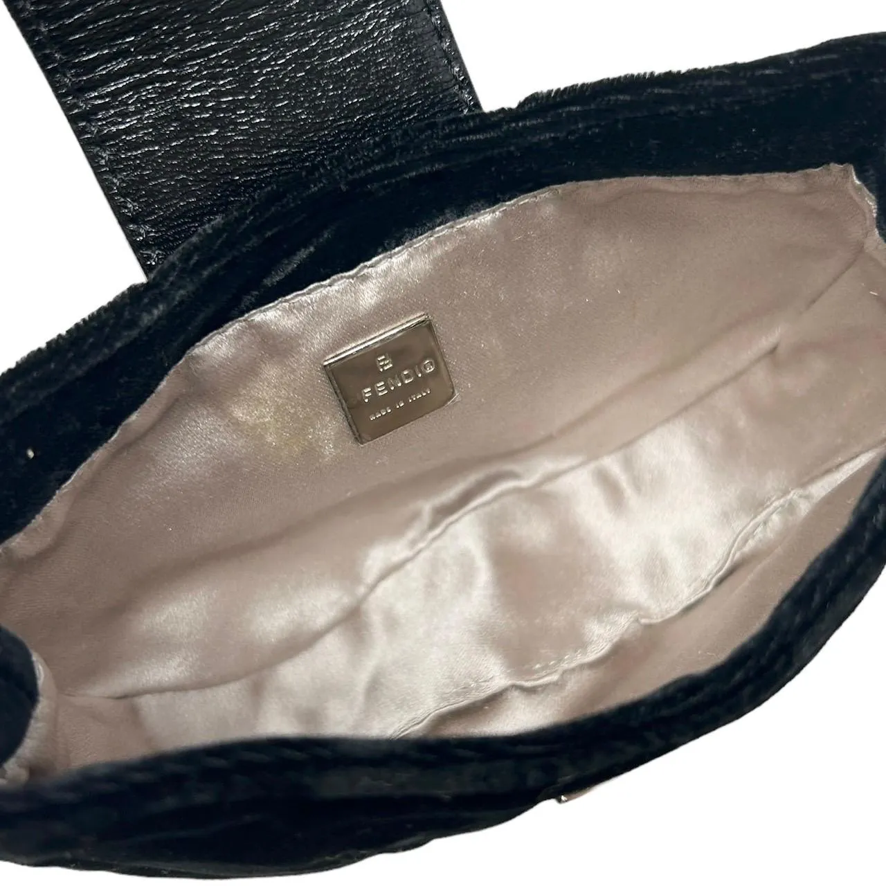 Fendi Black Rhinestone Croissant