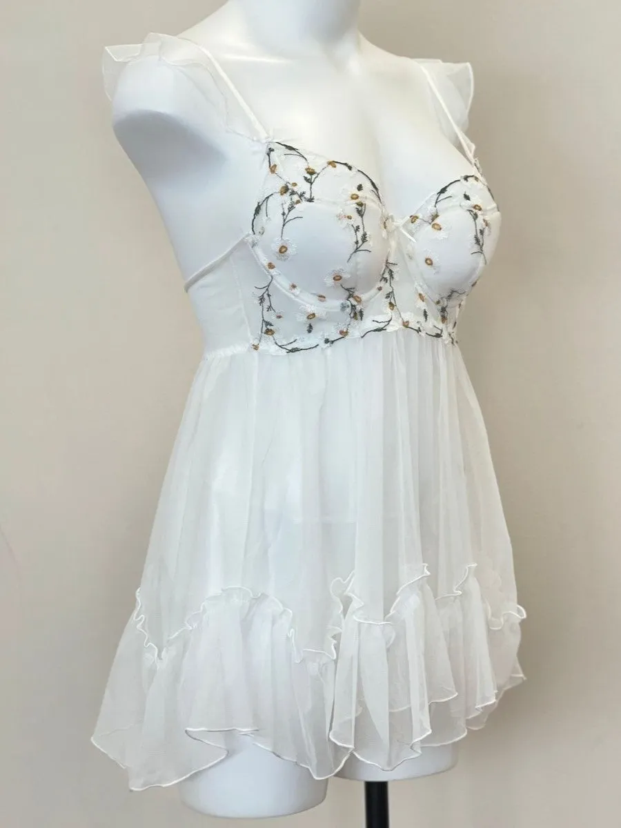 Floral Embroidered Babydoll