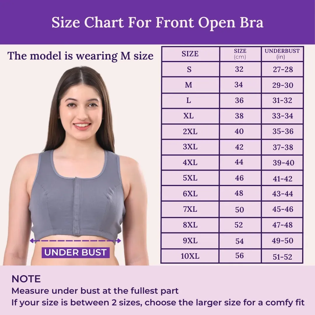Front Open Bra | Non Padded | Non Wired | Full Coverage | Racerback | Pack Of 3