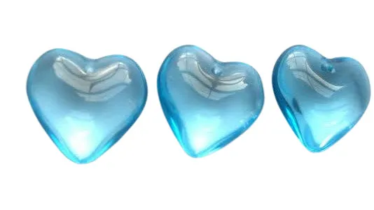 Fuchsia and Sky Blue Smooth Heart Chandelier Crystals Pendants