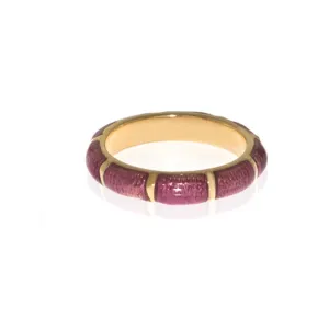 Fuchsia Snakeskin Segmented Bamboo Ring