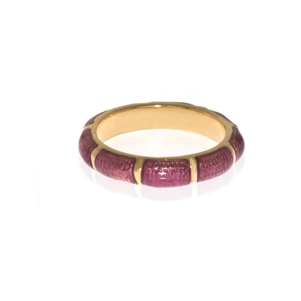 Fuchsia Snakeskin Segmented Bamboo Ring