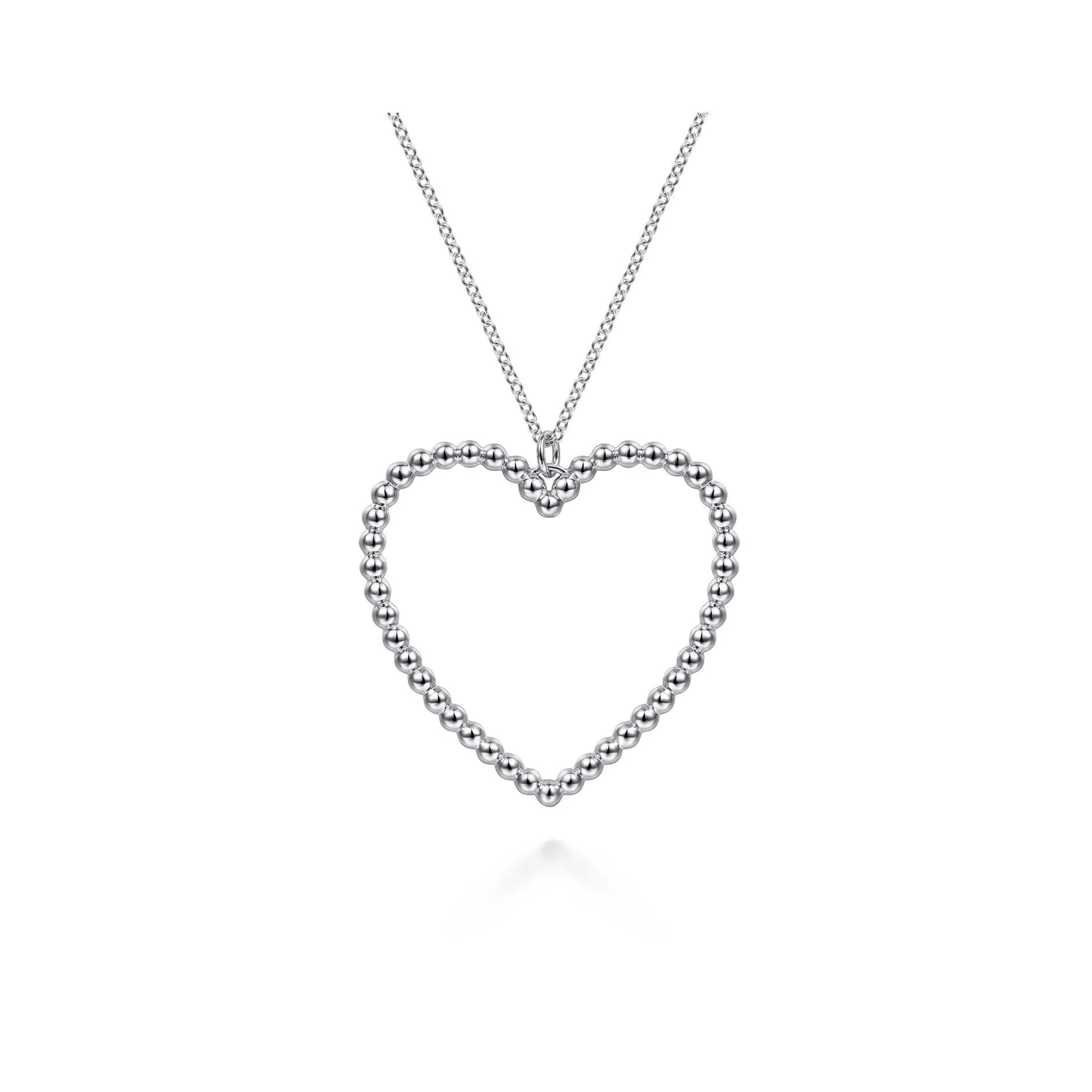 Gabriel Sterling Silver Bujukan Beaded Heart Necklace