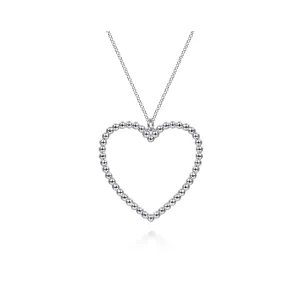 Gabriel Sterling Silver Bujukan Beaded Heart Necklace