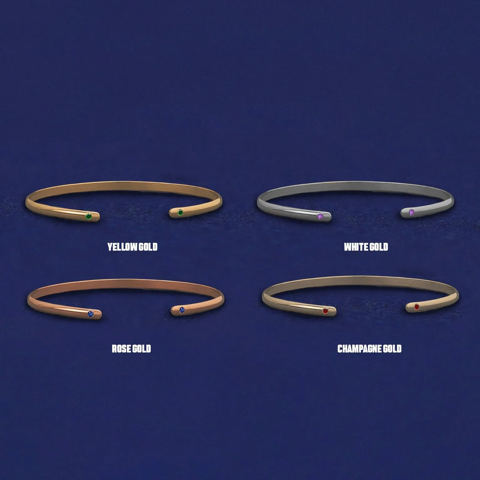 Gemstone Open Bangle