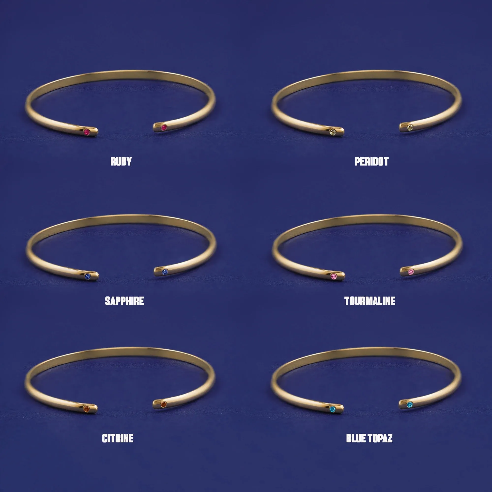 Gemstone Open Bangle