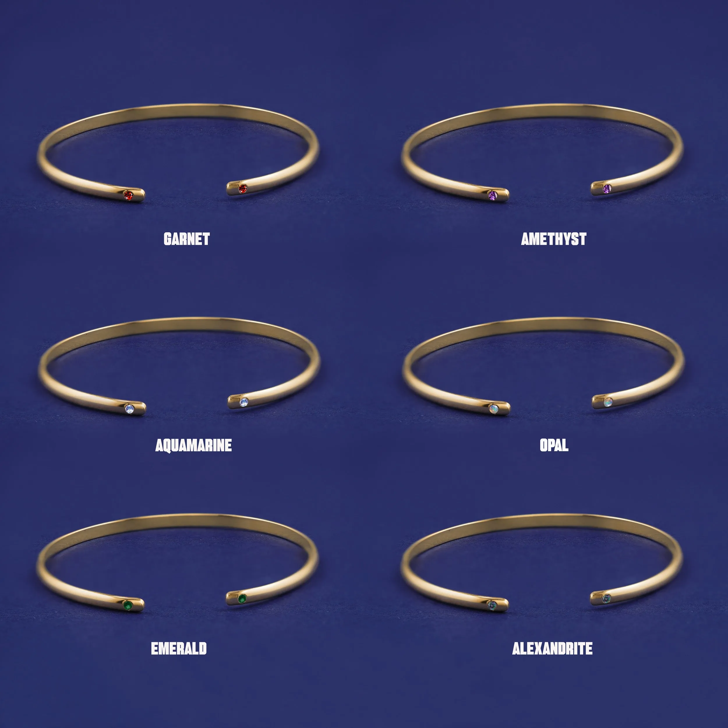 Gemstone Open Bangle