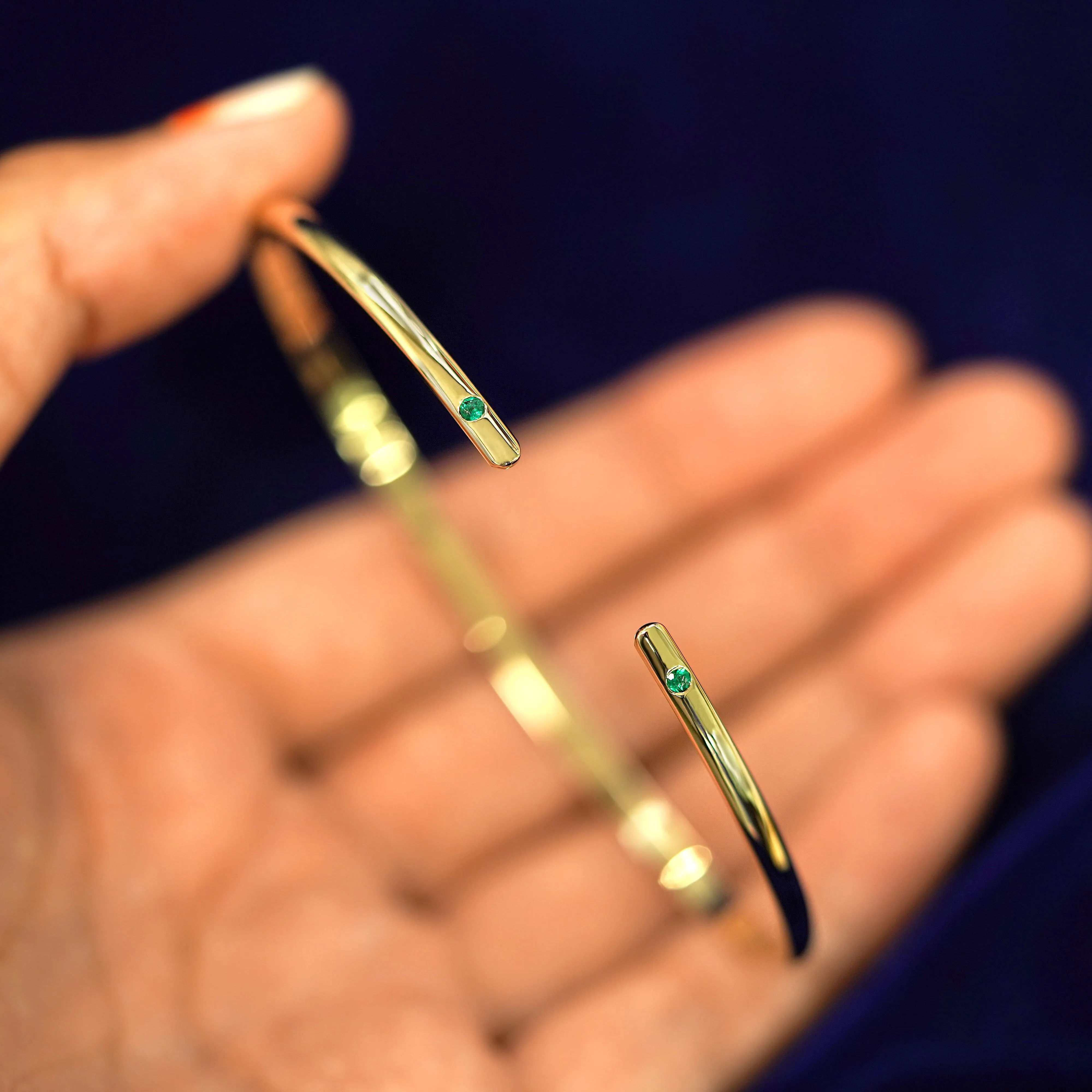 Gemstone Open Bangle