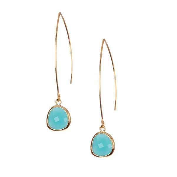 Gemstone Thread Through Earring