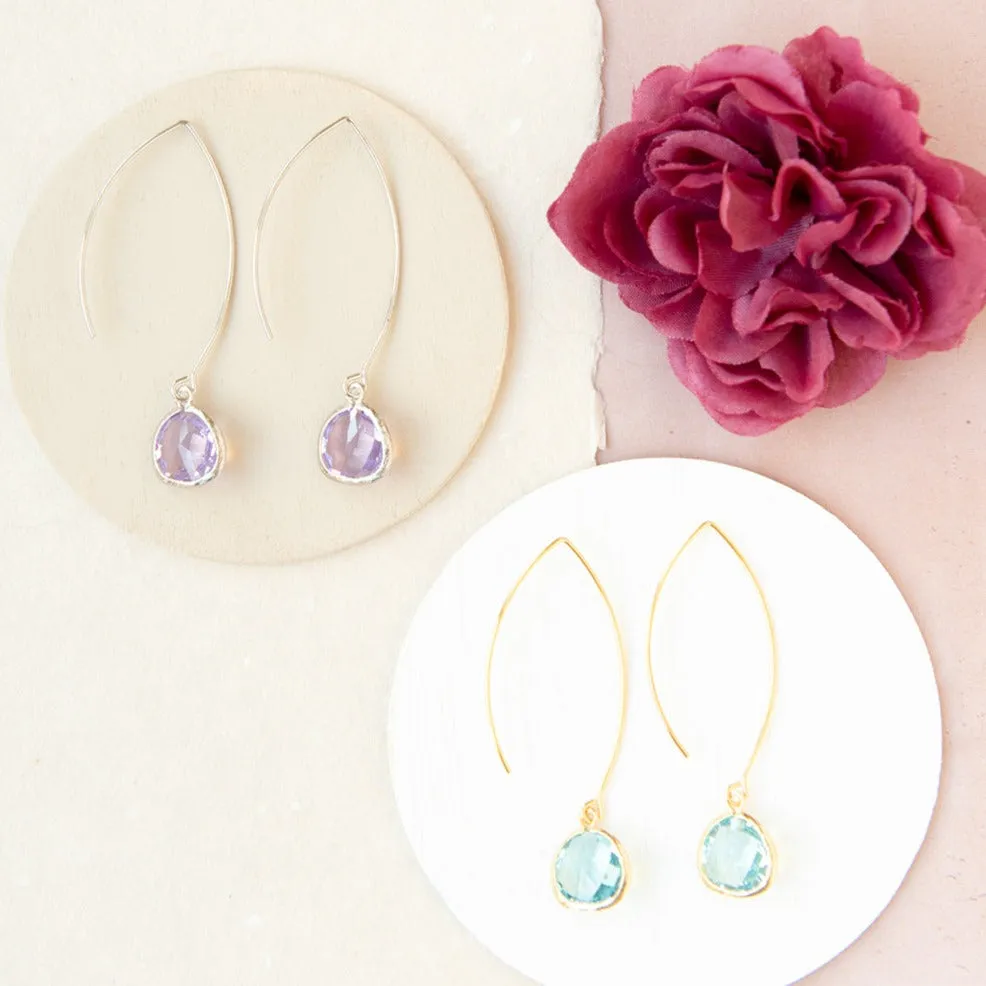 Gemstone Thread Through Earring