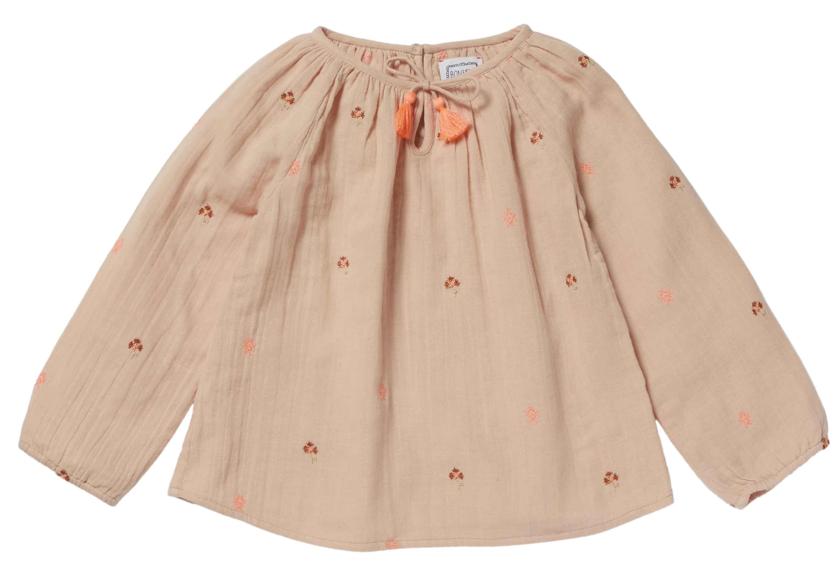 Girls Pompom Pink Blouse