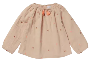 Girls Pompom Pink Blouse