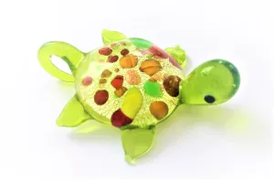 Glass Lampwork Turtle Pendants, Aqua Red Blue Green Suncatchers