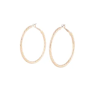 Gold Diamond Cut Rounded Hoop