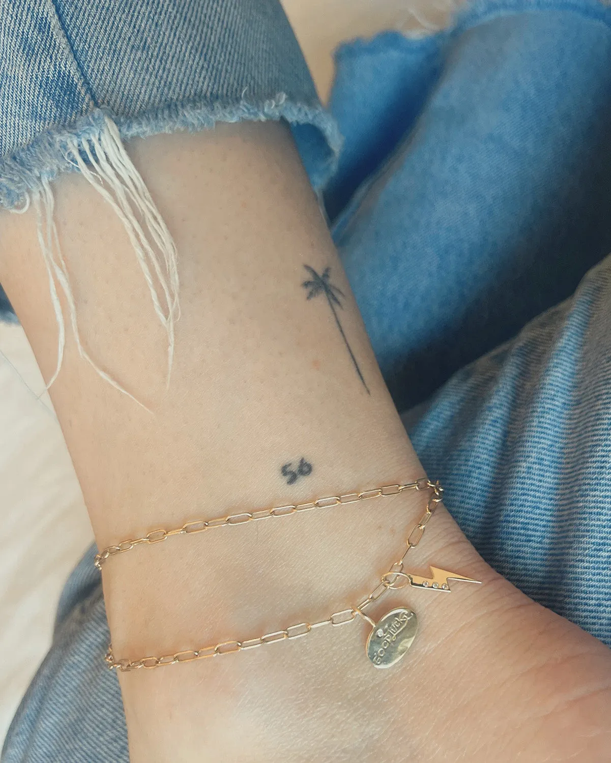 Gold Rounded Paperlink Chain Anklet