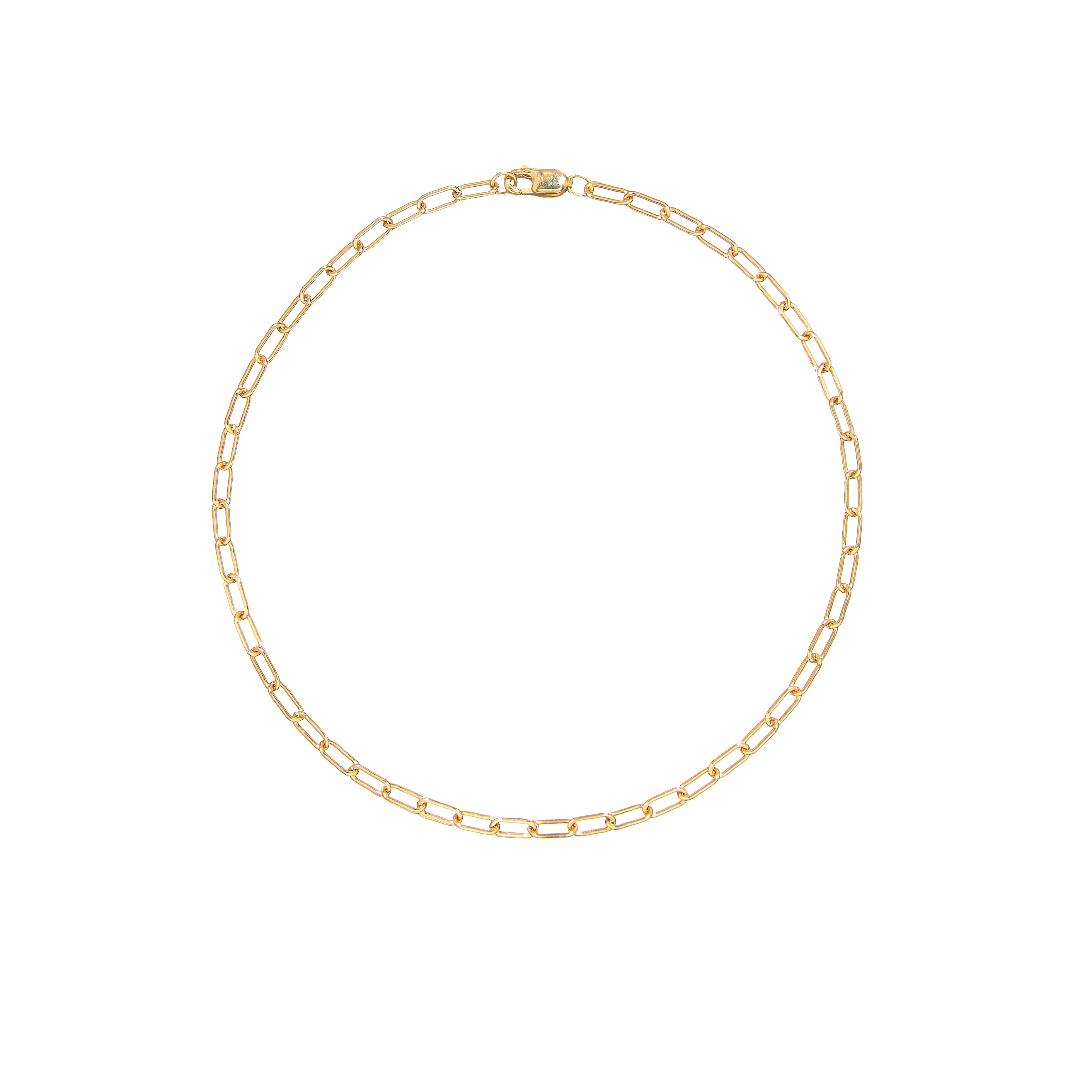 Gold Rounded Paperlink Chain Anklet