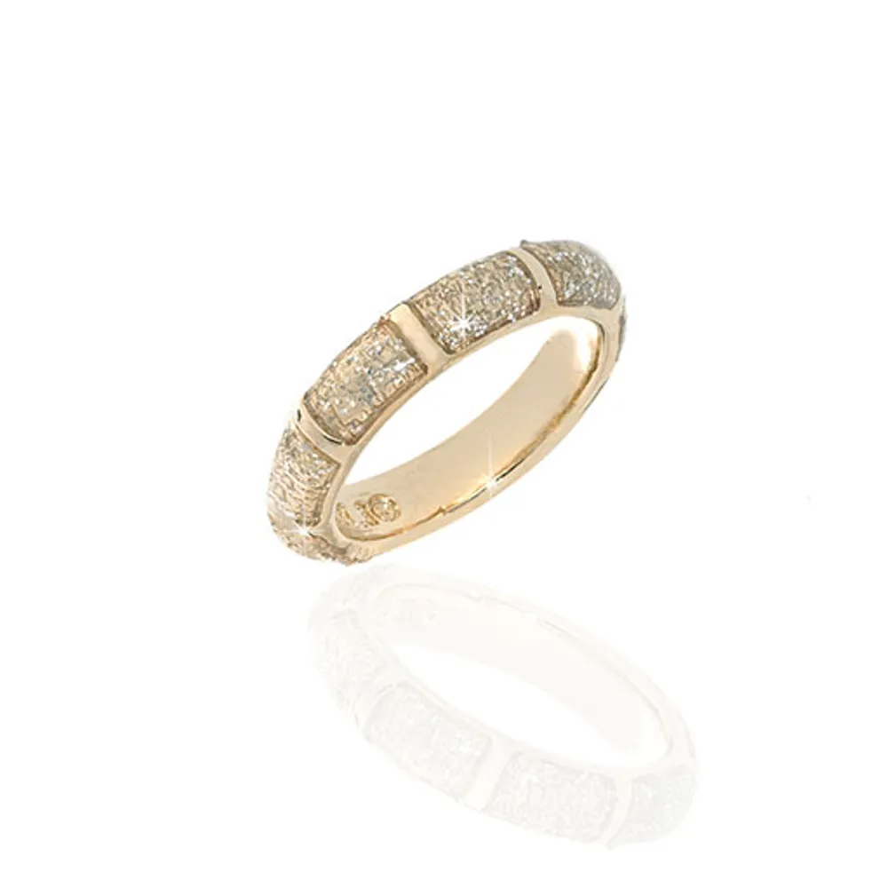 Gold Stardust Segmented Bamboo Ring