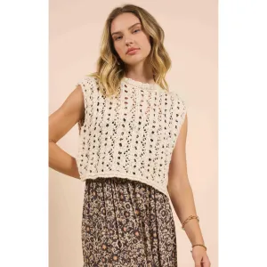 GOLDIE OPEN KNIT SLVLESS SWEATER