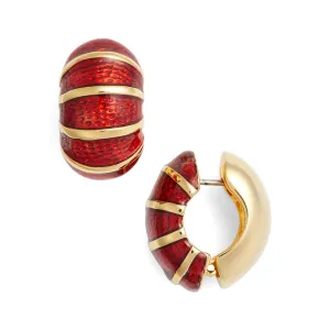 Goldtone Red Segmented Reversible Hugs®
