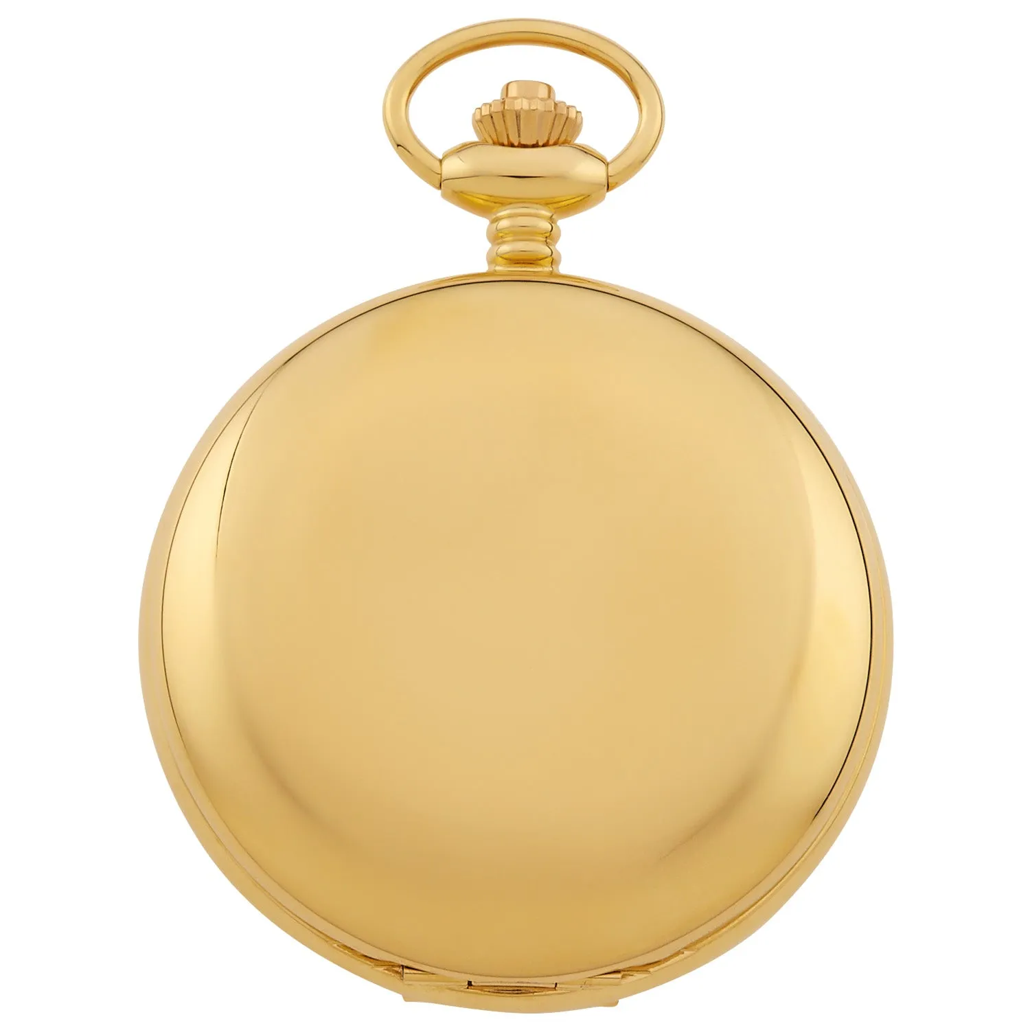 Gotham Men's Classic Gold Plated Polished Case Double Hunter 17 Jewel Mechanical Pocket Watch # GWC18809G
