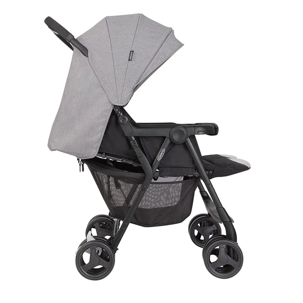 Graco Duorider Double Pushchair With Raincover - Steeple Gray