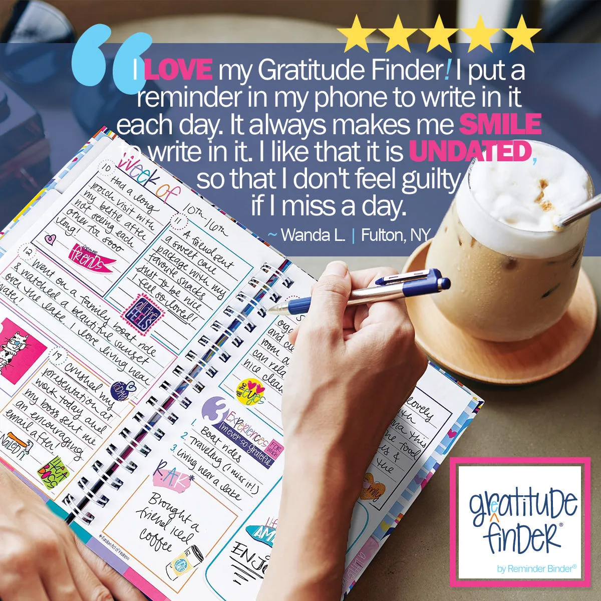 Gratitude Finder® Journal | Rain-Boho | Daily Deal | 4/22/25