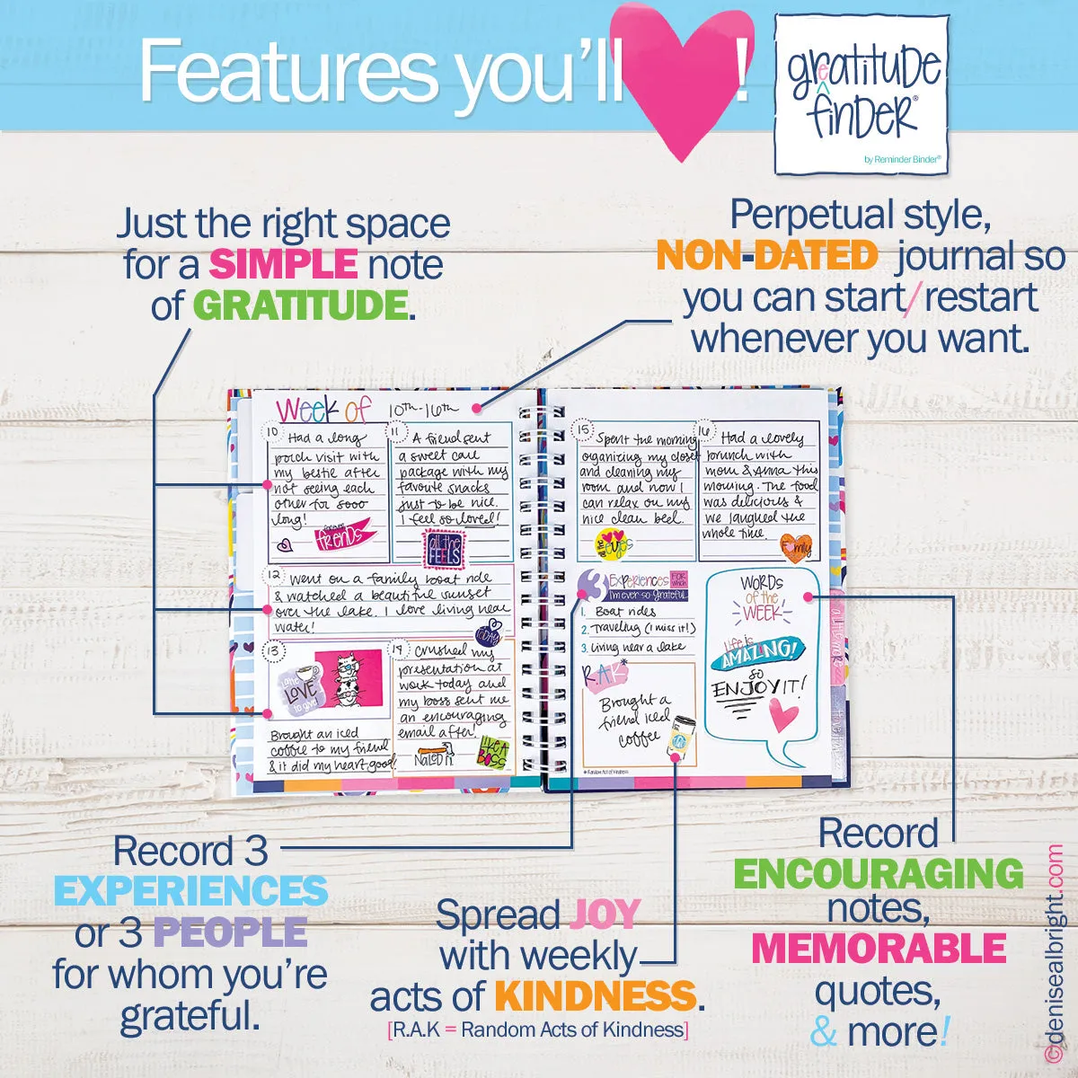 Gratitude Finder® Journal | Rain-Boho | Daily Deal | 4/22/25