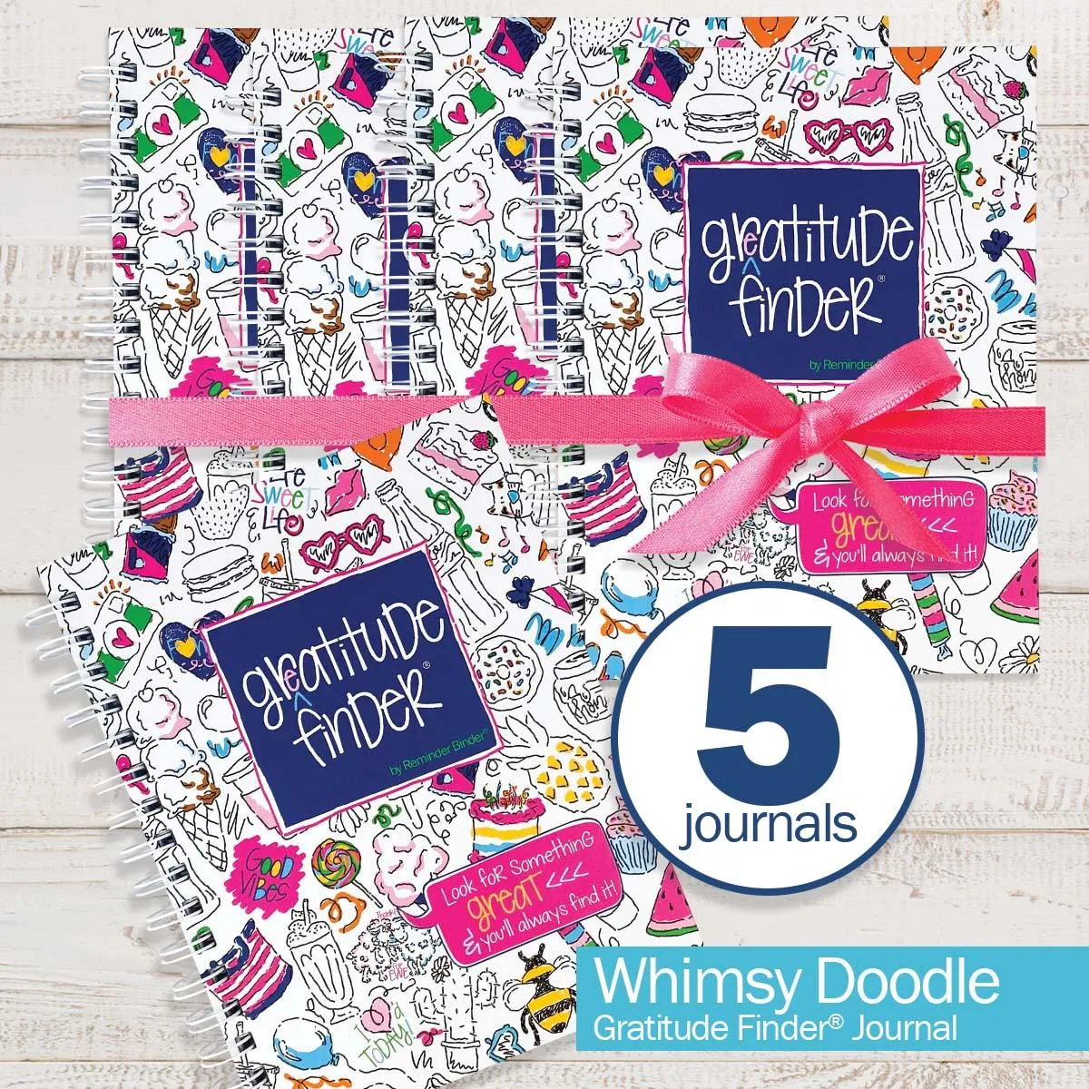 Gratitude Finder® Journals Bundle of 5 | Gratitude Journals to Help You Find Joy Every Day | Share the Gift of Gratitude