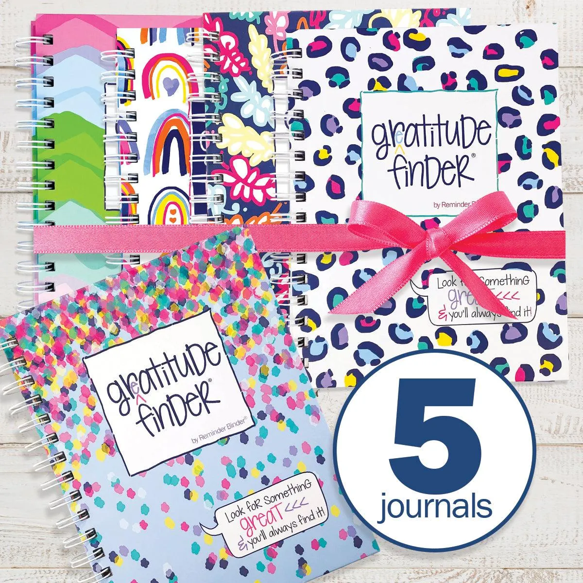 Gratitude Finder® Journals Bundle of 5 | Gratitude Journals to Help You Find Joy Every Day | Share the Gift of Gratitude