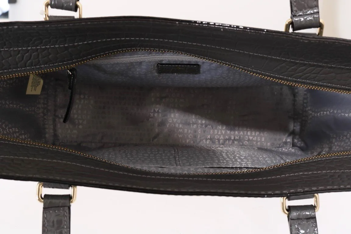 Gray Bristol Drive Croc ELISSA Shoulder Bag