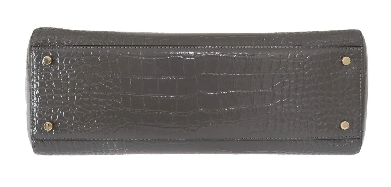 Gray Bristol Drive Croc ELISSA Shoulder Bag